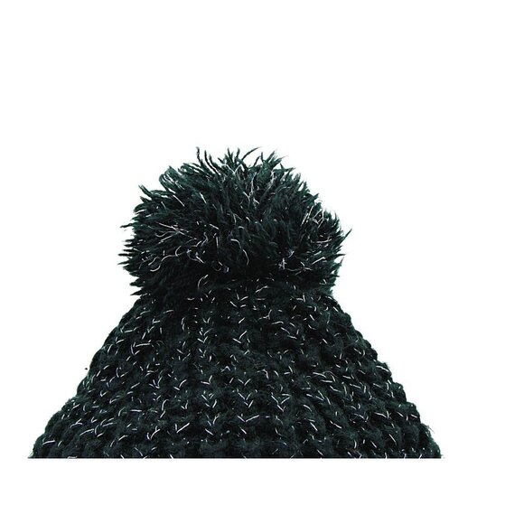 Nike Womens Black Knitted Sparkle Pom Pom Winter Soft Beanie Hat Size 7-16 - Picture 8 of 12
